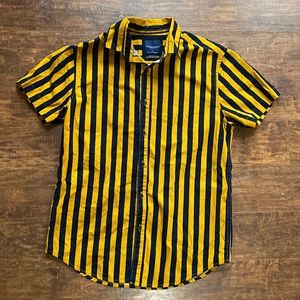 Gold and Navy short sleeve button down